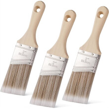 2" Paint Brushes, 3 Pack Angle Paint Brush Set for Latex and Oil Paints & Stains, Home Improvement Cut-in Trim Brush