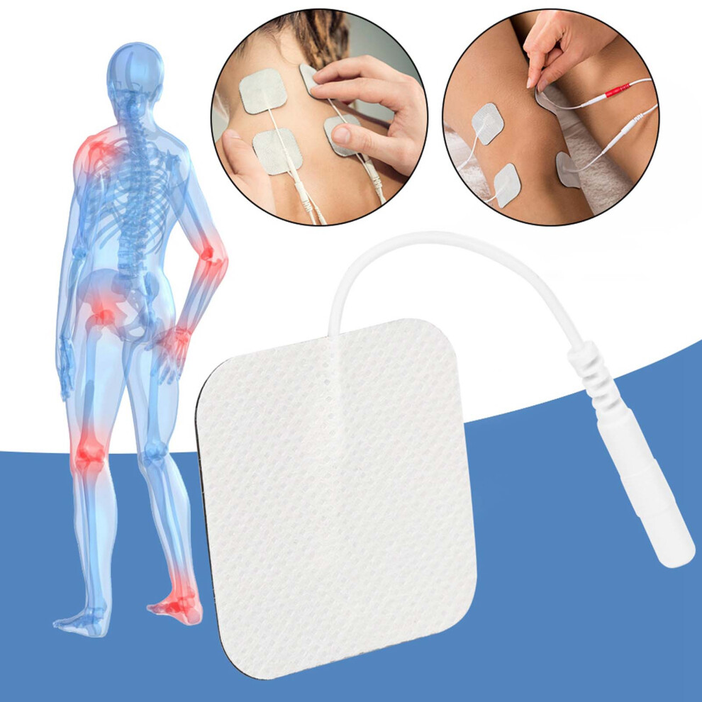 20Pcs 4x4cm Electrode Pads Nonwoven Silicone Contact Pins for Physical Therapy