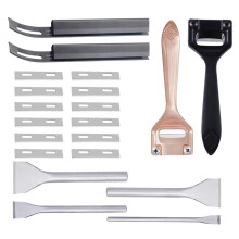 Juego de Separadores de Cuero de Metal con 12 Hojas Separadoras, Perforadora de Ranuras para Manualidades de Cuero, Bricolaje y Fabricación de Cuero