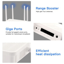Roteador WiFi AC1200Mbps Roteador Gigabit Ethernet Banda Dupla 2,4 GHz 5 GHz Rede Sem Fio Repetidor WiFi Preto-Plugue UE