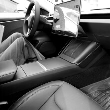 For Model 3+ Highland 2024 Center Console Wireless Charging Silicone Pad with Side Storage Bag Anti-Slip Pad Tray
