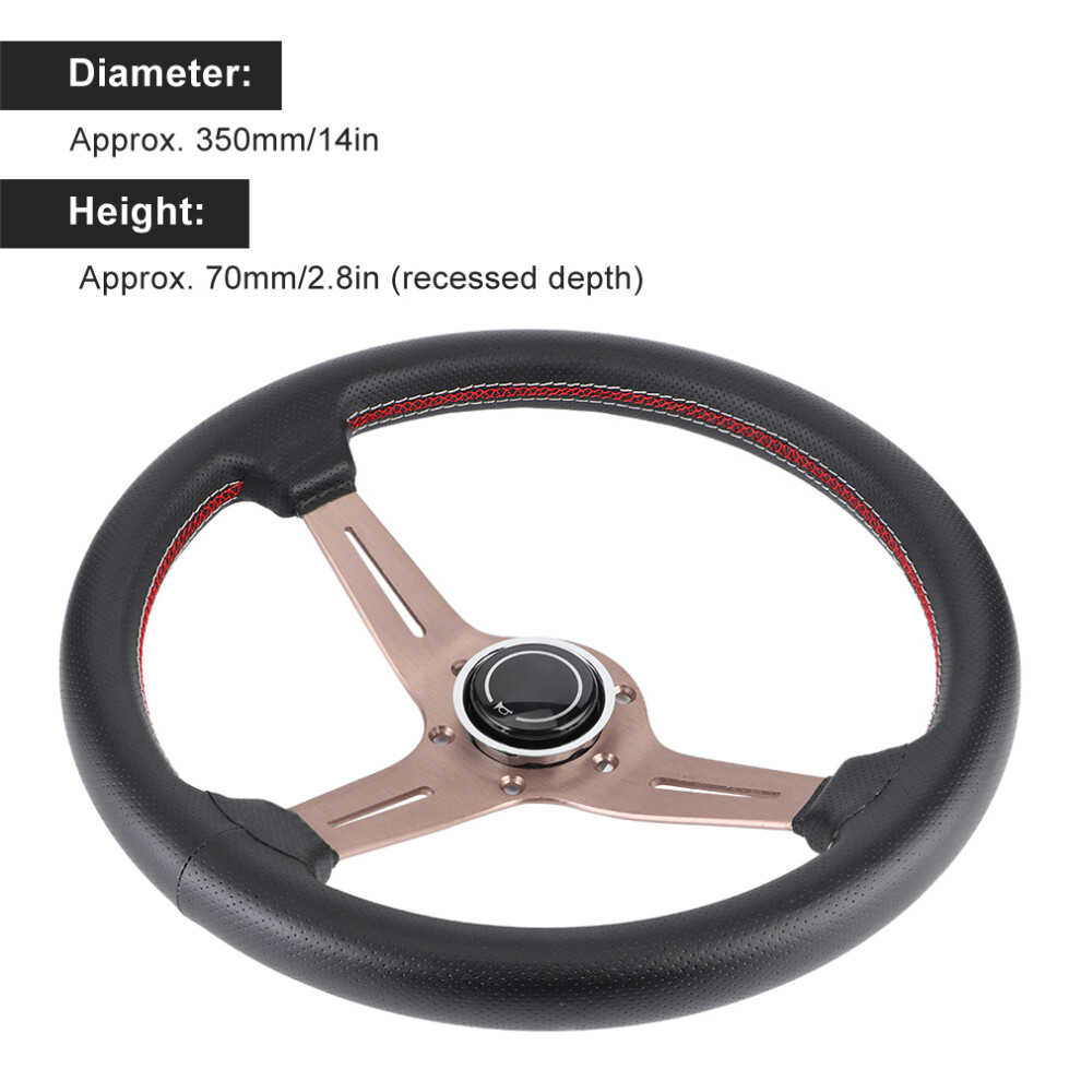 350Mm Nardi Style Half Dish Leather Wheel Black 7340572467300