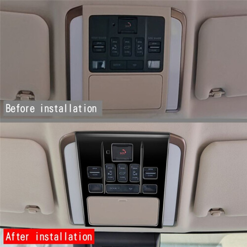 Car Gloss Black Front Reading Light Frame Interior Accessories for  Alphard/Vellfire 40 Series 2023+ 1
