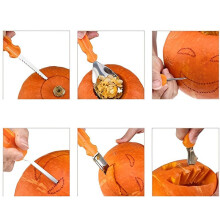 Halloween Pumpkin Carving Kit 7/10 Pieces Pumpkin Cutting Supplies Tools with Storage Bag Stainless Steel Carving 10PCS