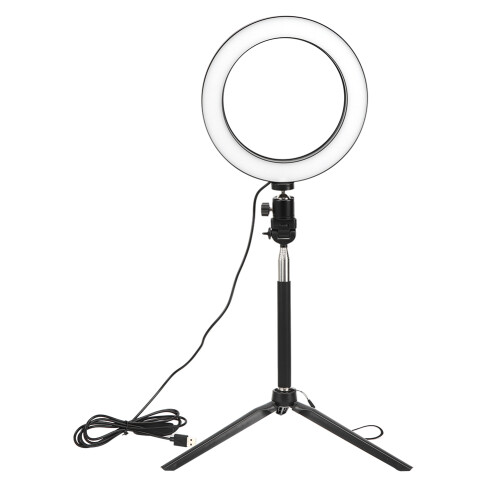 20 cm LED Ringlicht mit Stativ USB 1