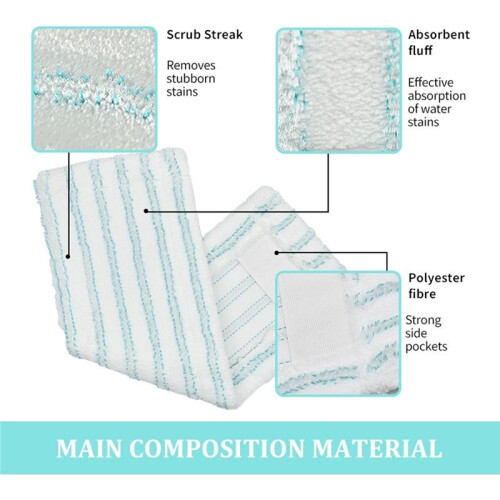 2pcs Mop for  XL Mop Flat Replacement Microfiber Spare Mop Vacuum Cleaner Replacement Accessories