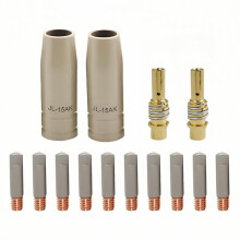 14pcs Mig Welding Nozzle Tips with Non-Stick Coating, Replacement MB15 15AK MIG Accessories (Coated .030" Kit)