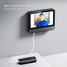 Tuya Wifi 2MP Deurbel Kijkgaatje Oogcamera PIR Bewegingsdetectie Deurbel Camera met 4,3 Inch Scherm