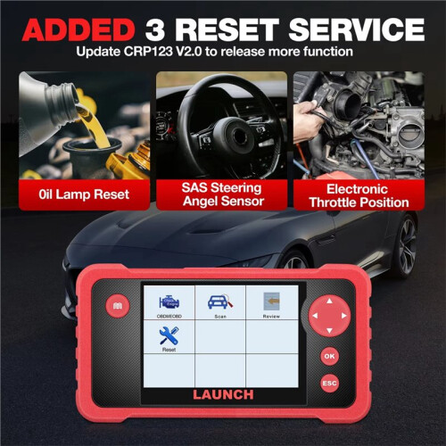 LAUNCH CRP123 V2.0 Elite OBD2 Scanner Engine/ABS/SRS/Transmission Diagnostic Tool Code Reader Oil/Throttle Relearn 2