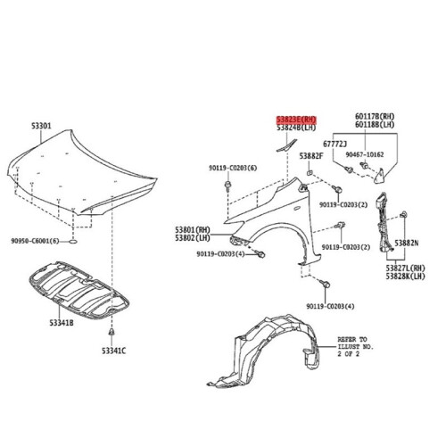1Pair Front Side Corner Windshield Panel Protectors 53823-02020 53824-02020 for  2007-2013 Windshield Wrap Trim 2