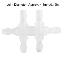 10PCS 6-Way Aquarium Water Pipe Adapter 4.8MM Plastic Fish Tank Joint