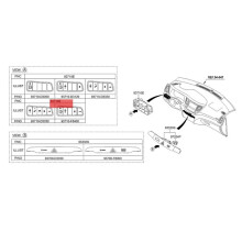 Car Instrument Luminance Headlight Adjustment Button 93710-F8400 for Tucson 2015-2018 OFF Tailgate