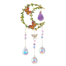 Amethyst-Mondkristall-SonnenfäNger zum AufhäNgen Am Fenster, GlüCksbringer, Geschenke für Frauen, Weihnachten, Erntedankfest, Geburtstag, Kristall