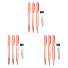 Rose Gold Pen Bling Crystal Point Pen Black Ink Pen with 9 Extra Refills (Rose Gold 9 Pack)