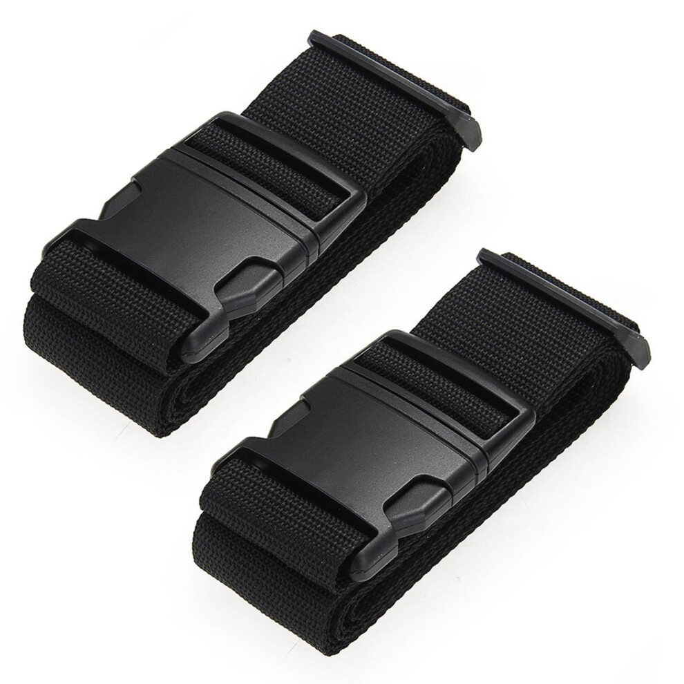 Black 2X Luggage Belt Strap Belt Cord Rope For Suitcase Travel Bag 2M