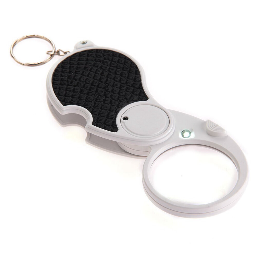 Light 10 Trade Loupe Magnifying Glass With Led Lamp Pocket Magnifier Portable Folding Keyring