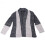 Dunkelgrauer Color-Block-Strickpullover mit offener Front XXL 3