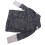 Dunkelgrauer Color-Block-Strickpullover mit offener Front XXL 6
