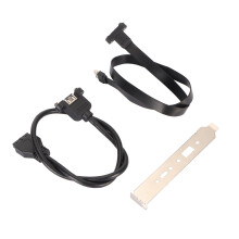 Type E to Type C Front Panel Extension Cable 1.6ft 20Gbps Plug & Play
