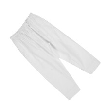 White XXL Men Muslim Polyester Cotton Loose Trousers with Elastic Waist
