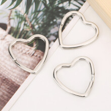 10pcs Heart-Shaped Metal Key Chain Ring Hooks for DIY Jewelry & Handbag Decoration