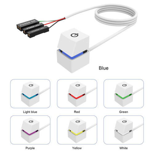 2M Portable LED Lights Computer Desktop  PC External Start Power /Off Button Extension Cable,  Light 2