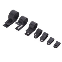 Black Plastic Nylon Cable Clamp Set 200pcs R & P Type Wire Script Fasteners