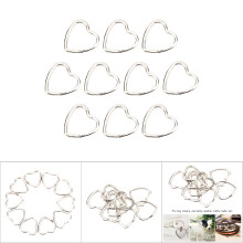 10pcs Metal Heart-Shaped Key Ring Hook Connector for Jewelry Handbag Decoration