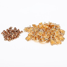 50 Sets Alloy Rivet Studs for DIY Crafts, Gold & Silver