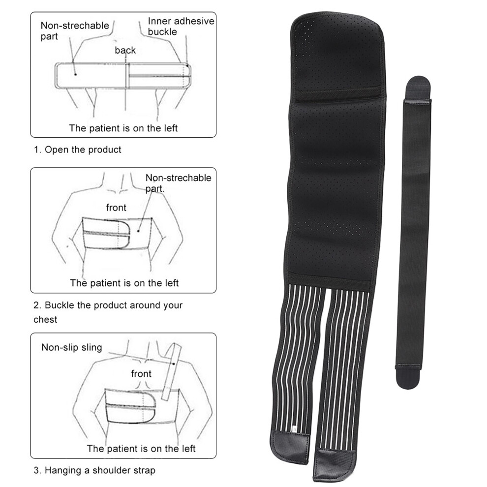 Rib Chest Support Brace Breathable Dislocated Ribs Protection Post-op Belt M