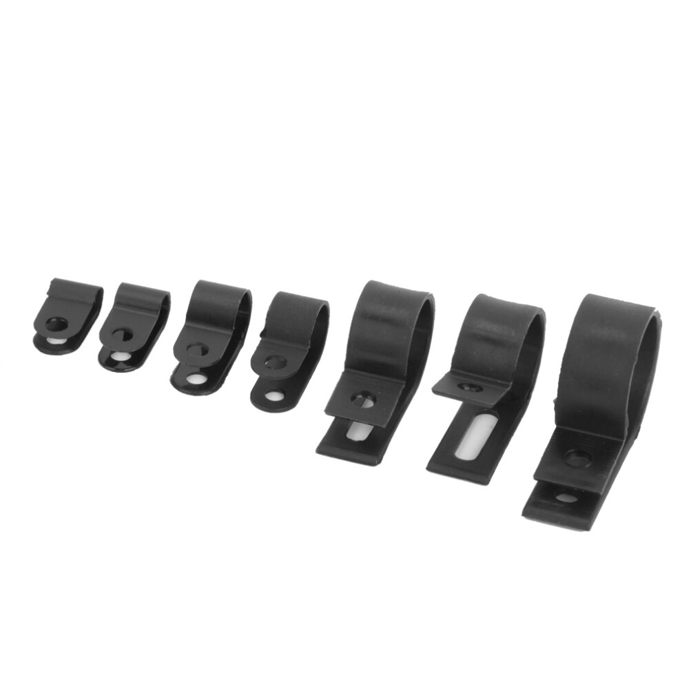 Black 200Pcs Nylon Cable Clamps R P Type Wire Fasteners Assorted Box 8451392261500