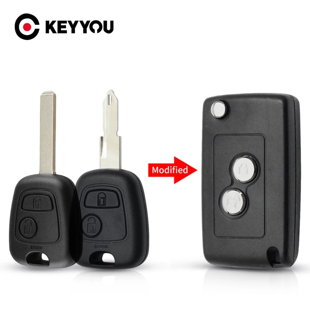 2 Btn Modified Flip Car Key For Citroen C1 C2 C3 C4 Picasso Xsara For Peugeot 206 306 307 107 207 407 Partner 6935161636512