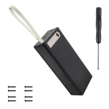 Power Bank Box Battery Charging Box Without Battery Detachable LCD Display 16X18650 Battery Case Power Bank Shell,Balck