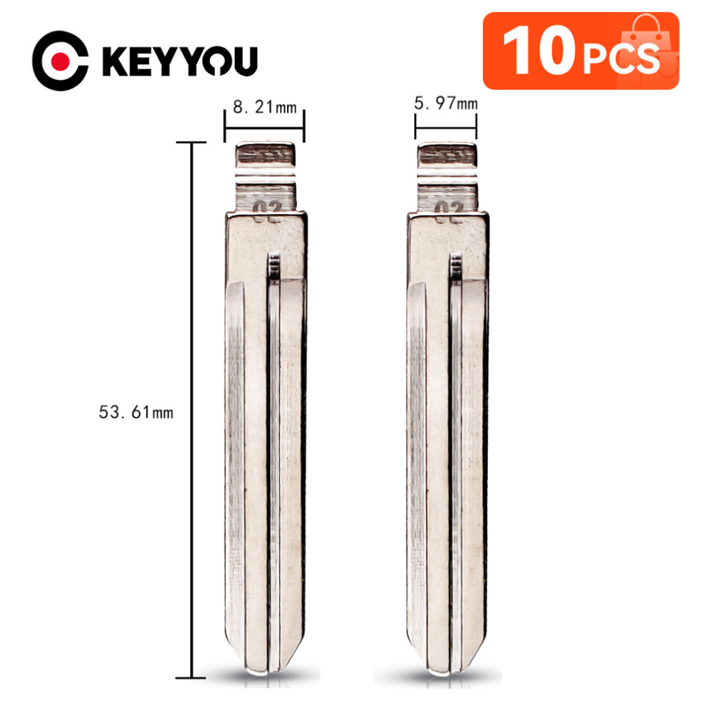 10Pcs 02# Kd Blade Toy43 Remote Car Key Blade For Toyota Vios Hilux Fortuner Corolla Yaris For Kd Keydiy Vvdi Jmd 6935161630206