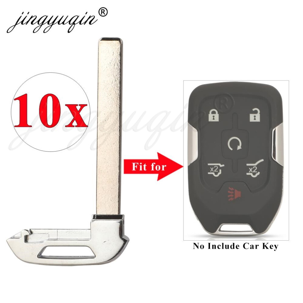 10X Insert Emergency Car Key Blade Uncut Blank For Chevrolet Tahoe Suburban Silverado Gmc Yukon Sierra Acadia Smart Remote Card 6935161632507