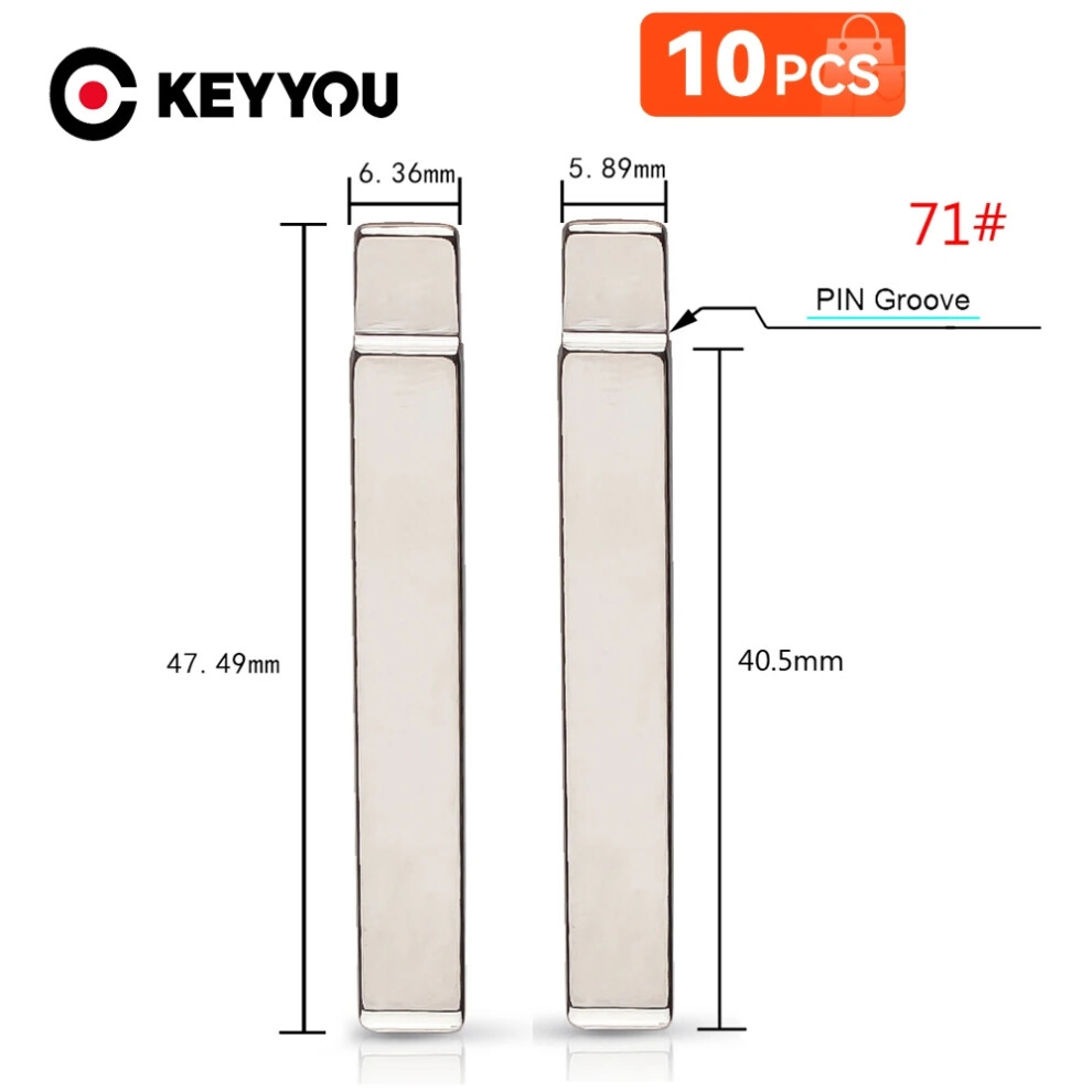 10Pcs 71# Hu100 Metal Uncut Blank Flip Remote Key Blade For Opel For Chevrolet For Buick For Vvdi Jmd 6935161630411