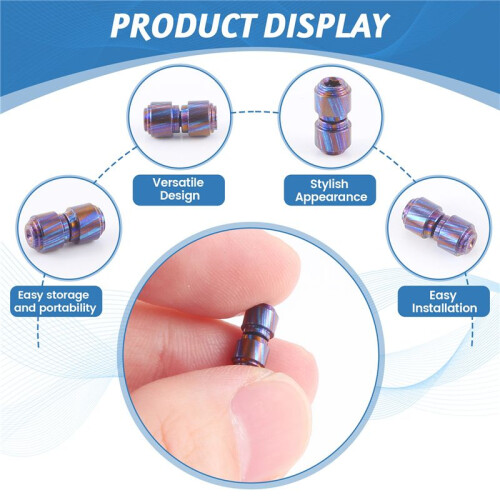 Titanium Damascus Material Roasted  Fold Knife Thumb Stud Push Screws Button for  Bugout 535 Knives Rivets 2
