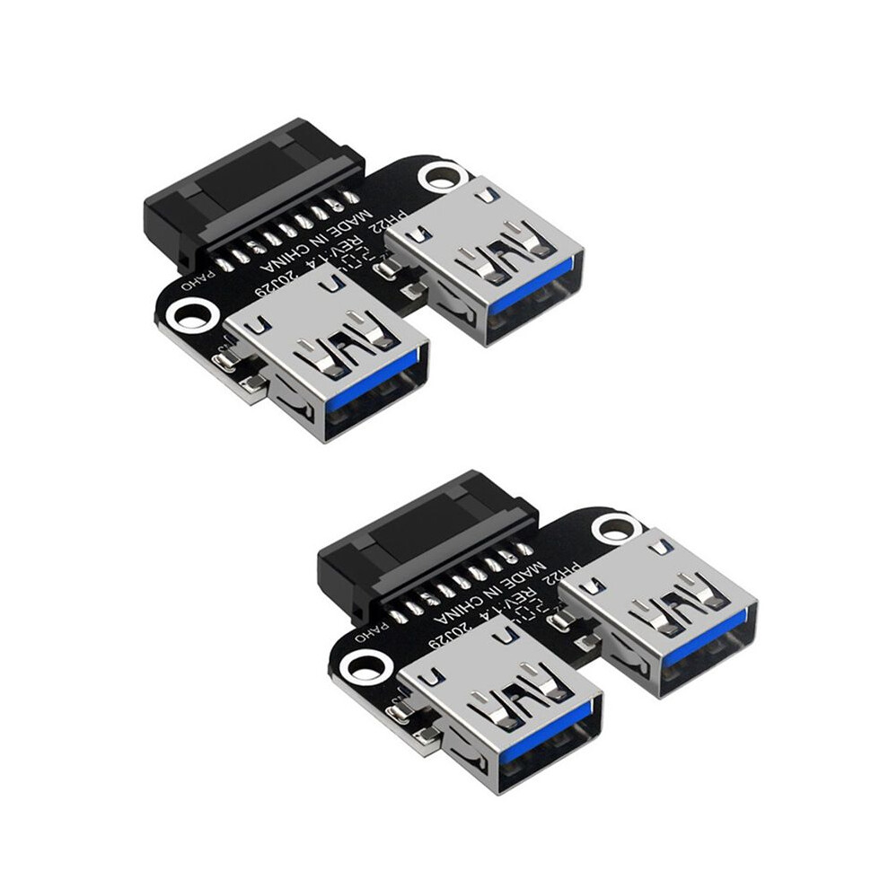 2Pcs Usb 3.0 Motherboard Adapter Usb 3.0 19 20 Pin Female To Dual Usb 3.0 A Female Internal Header Adapter Converter 6031271042431
