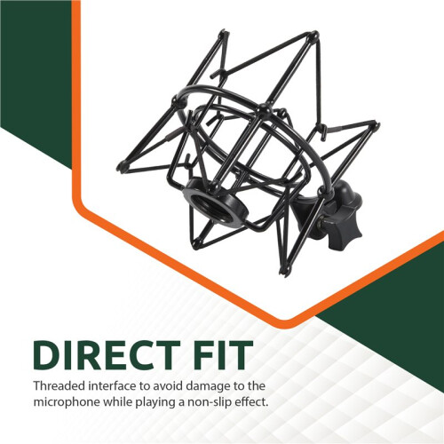 Microphone Shock Mount Adjustable Mount Recording Mic Stand Metal Bracket Pod Microphone Stand (Black) 2