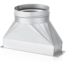 3-1/4 X 10 X 6Inch Galvanized Duct Rectangular to Round Duct Transition Microwave Vent Kit for Connecting HVAC Fittings