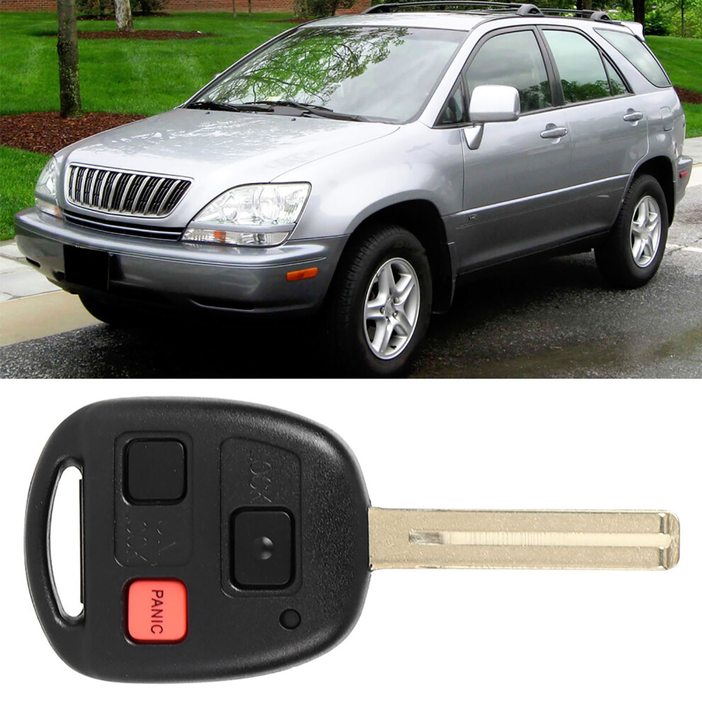 3-Button Car Remote Key Fob For Rx300 1999-2003 Abs Black 8011392429586