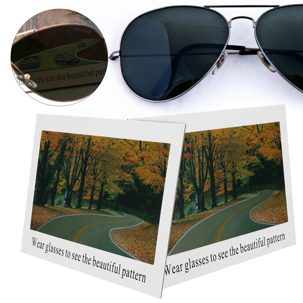 Polarized Sunglasses Test Card 2Pcs, Eyewear Accessory, 17x14cm
