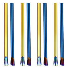 8Pcs Colorful Reusable Metal Straws Stainless Steel Wide for Drinks