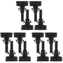 12Sets Adjustable Furniture Levelers Black PP Carbon Steel Felt Pads