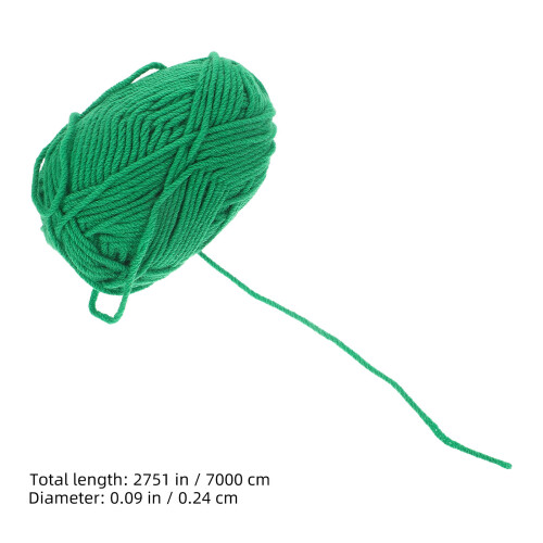Green Colored Knitting Wool Yarn for Sewing Durable Soft Cotton 1