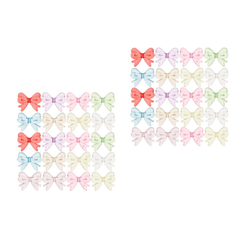 400Pcs Bowknot Shaped Flatback Beads Colorful Plastic DIY Craft Charms 2