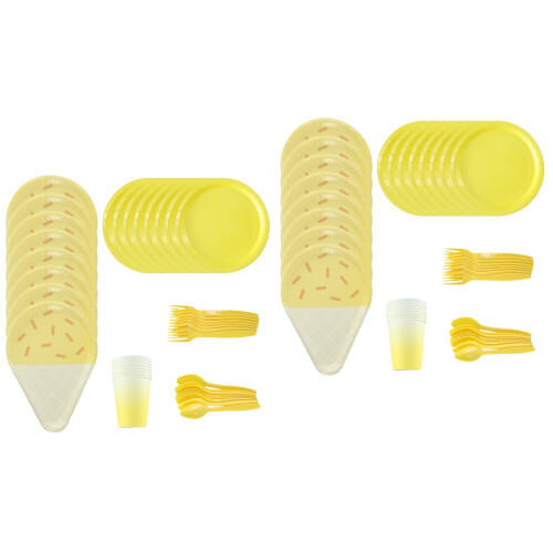 2Ensembles Assiettes Couverts Papier Pour Glace 2