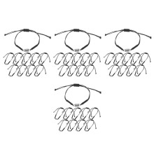 4Pcs Silver Baseball Charm Bracelets Adjustable Braided Sports Jewelry
