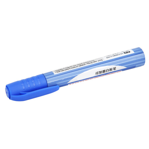 12Pcs Whiteboard Pen Large Capacity Plastic Shell Erasable Stationery Blue