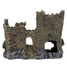 Resin Western Castle Fish Tank Decor Vintage Landscape Ornament for Aquarium